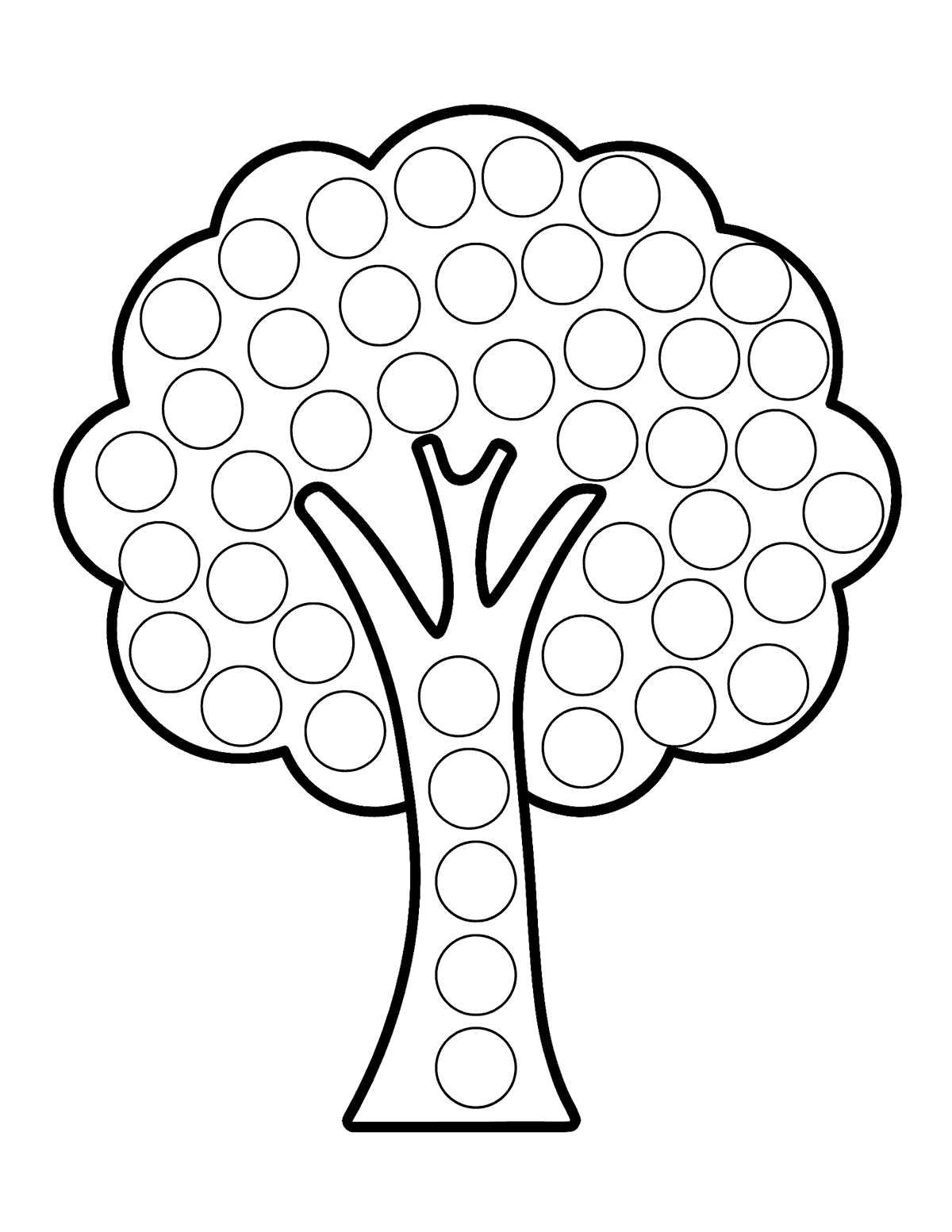 Fall Tree Dot Marker Page