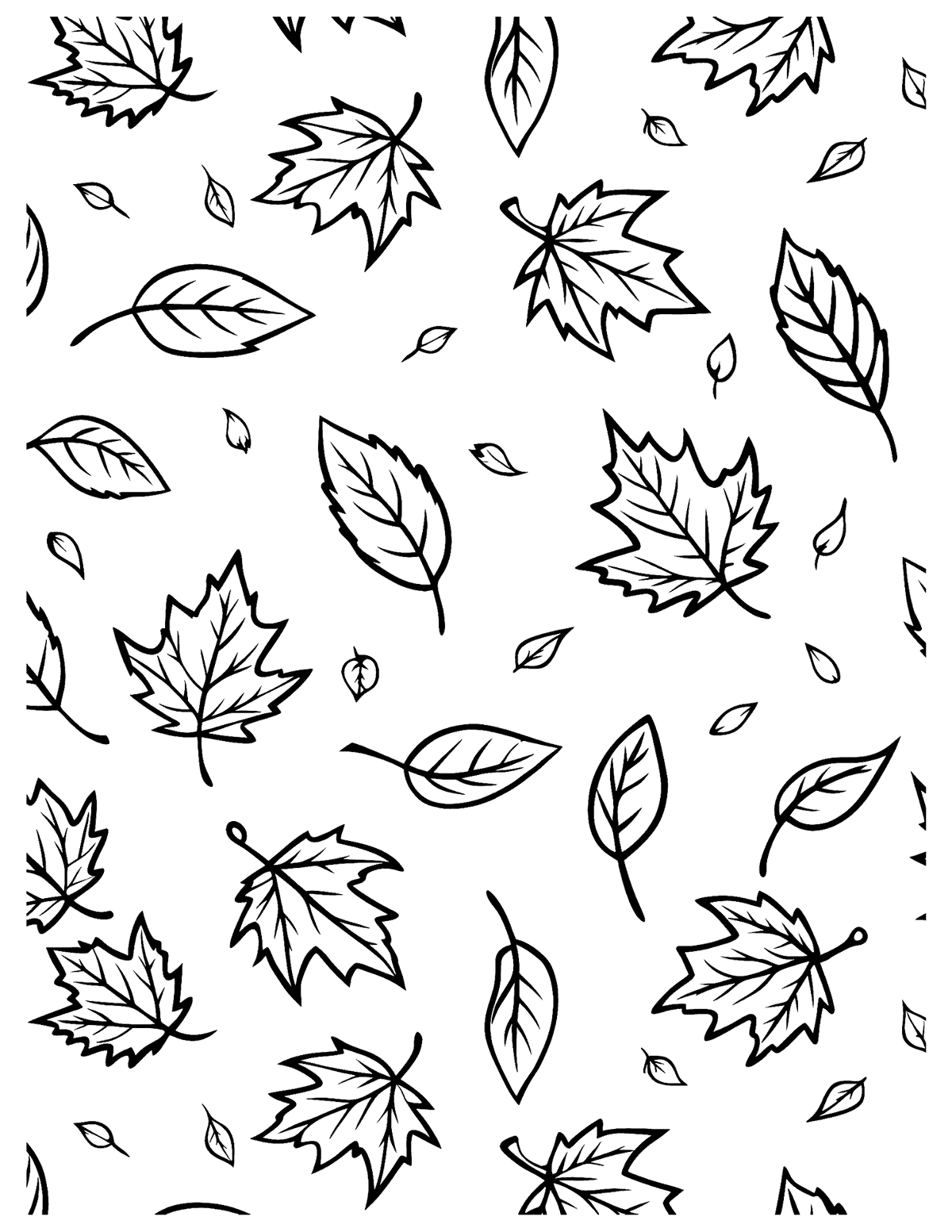 fall leaf coloring page