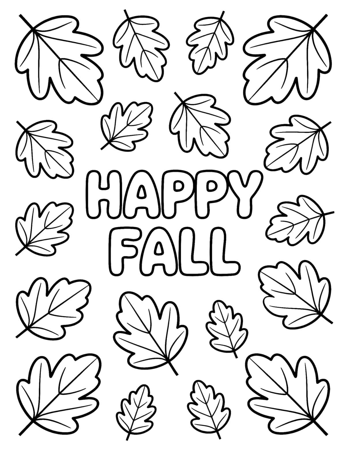 Happy Fall coloring page