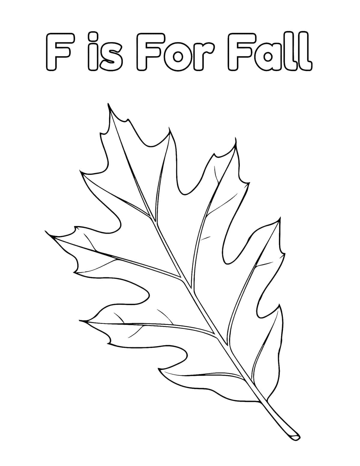 F Is for Fall alphabet coloring page