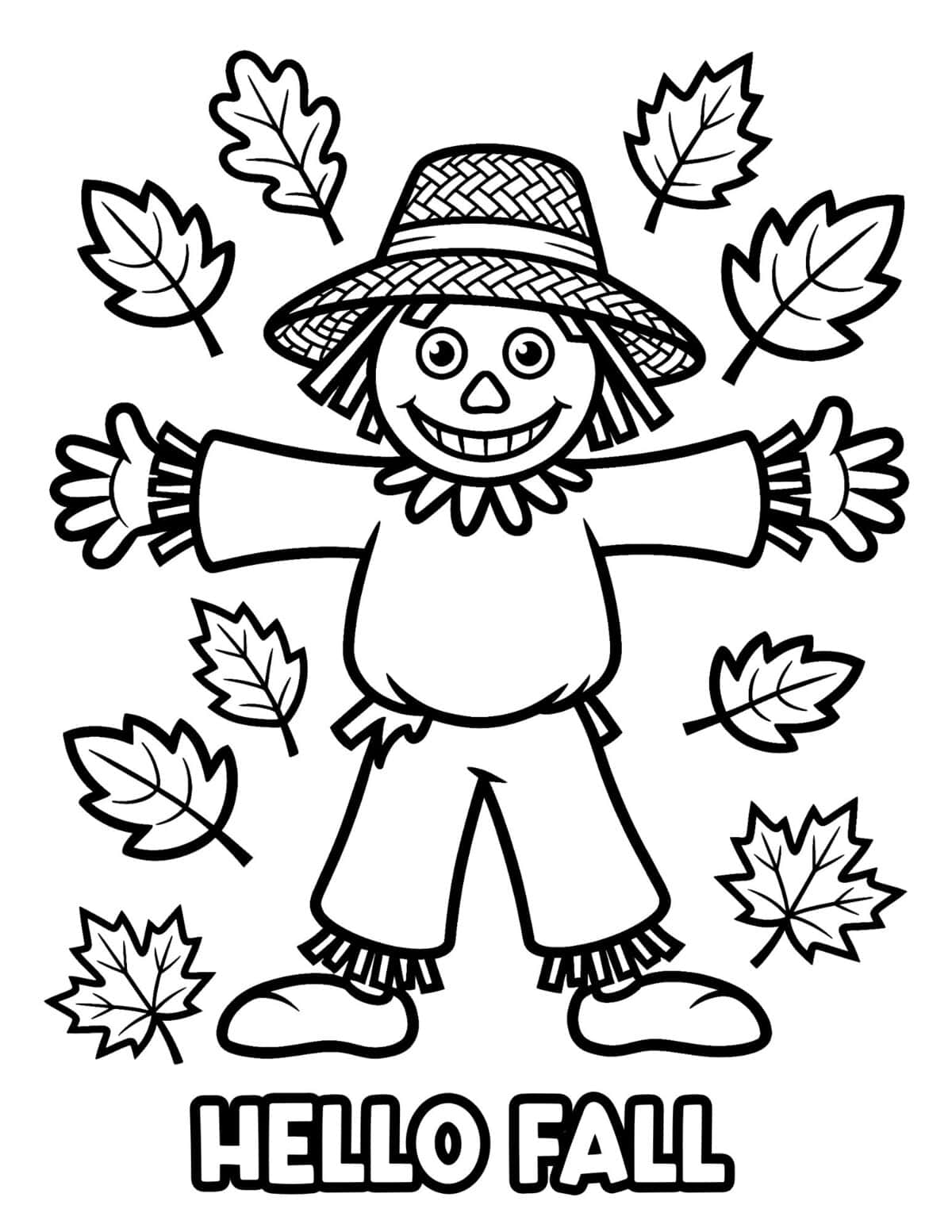 Hello Fall coloring page