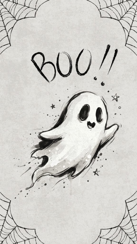 Black and White Sketch Ghost Wallpaper