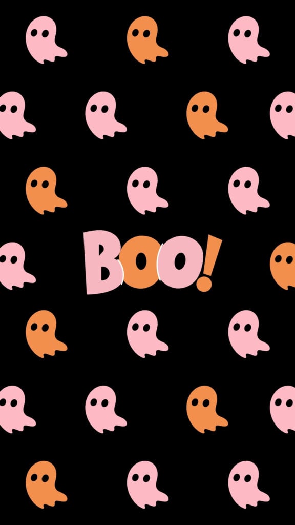 Pink and Orange Mini Ghost Pattern