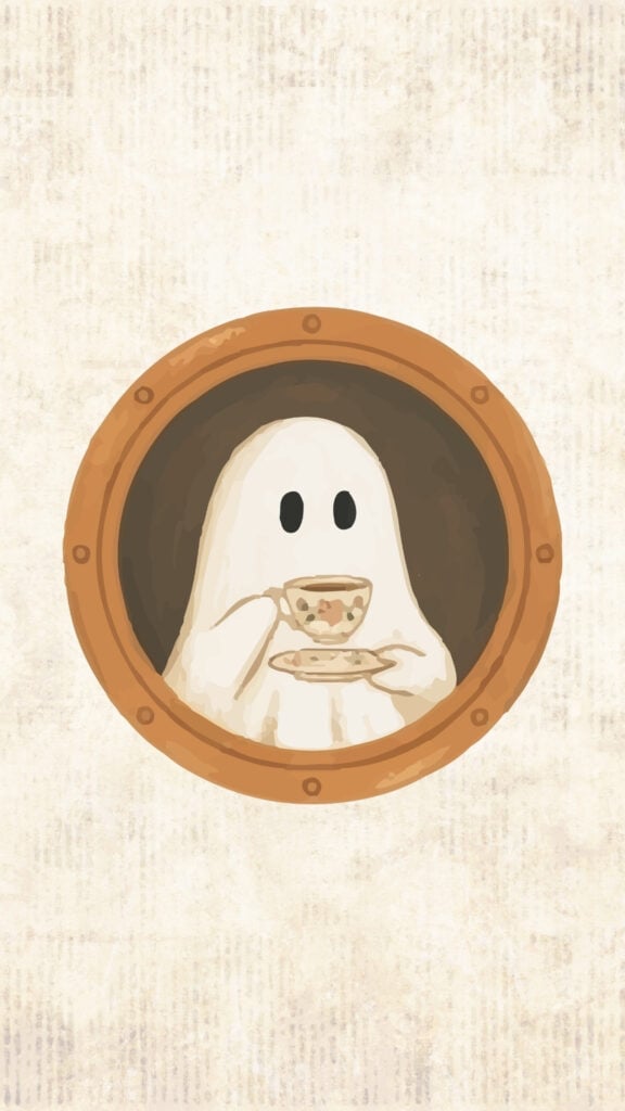 Vintage Ghost Tea Party Wallpaper