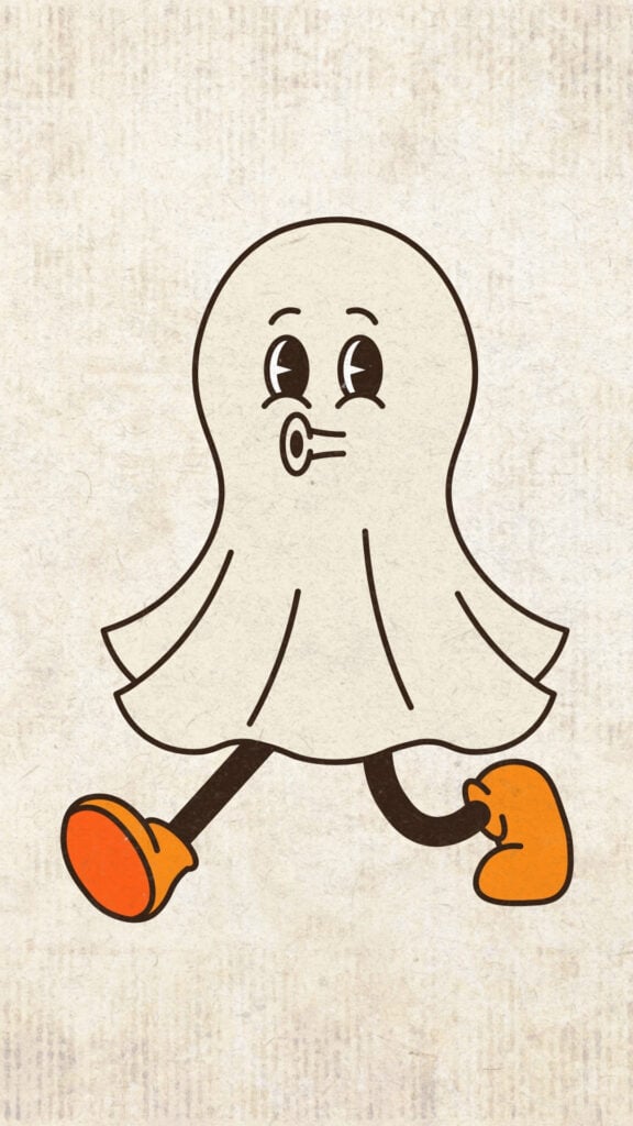 whistling retro ghost halloween wallpaper