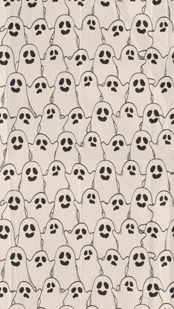 Vintage cartoon ghost with orange shoes on a paper cream background