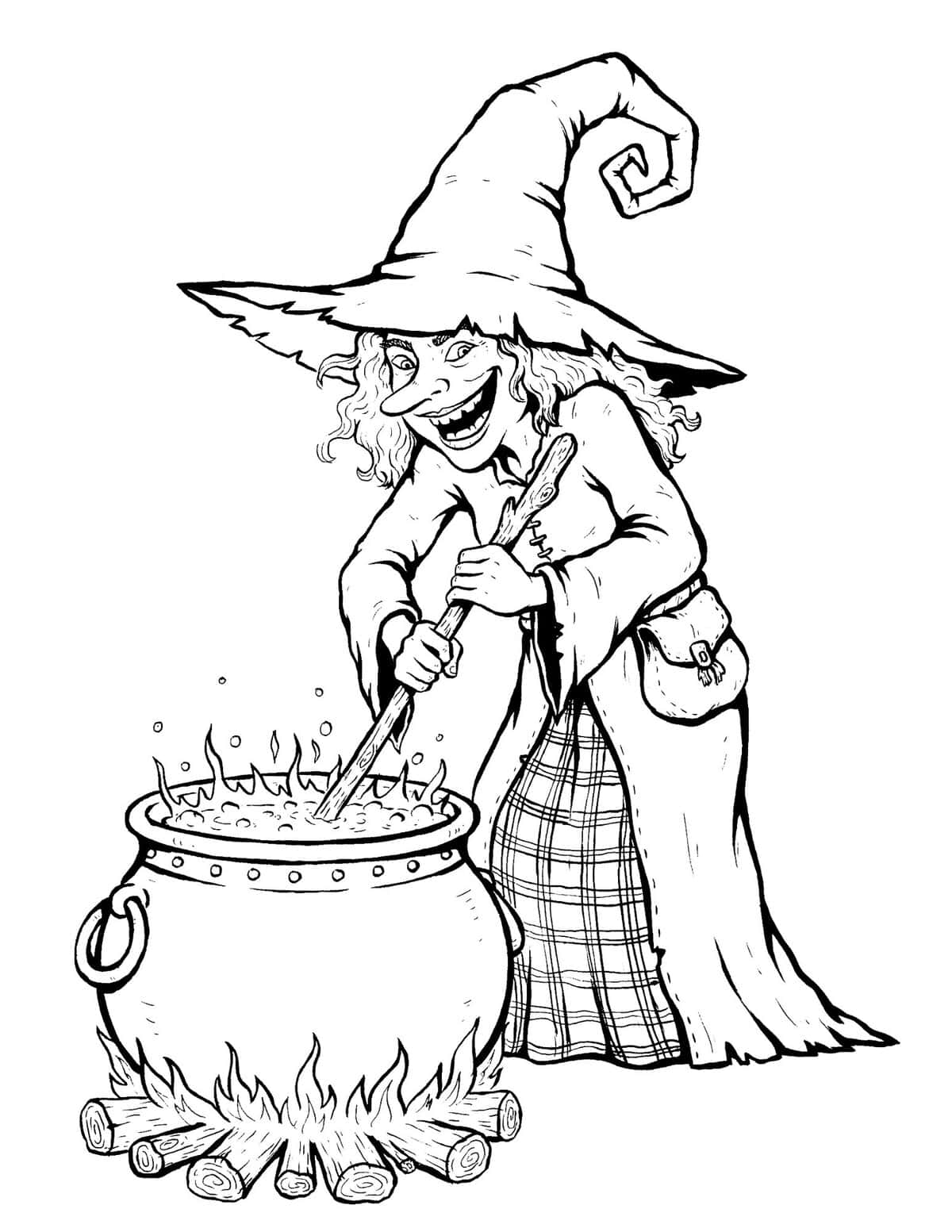 Witch Brewing a Potion