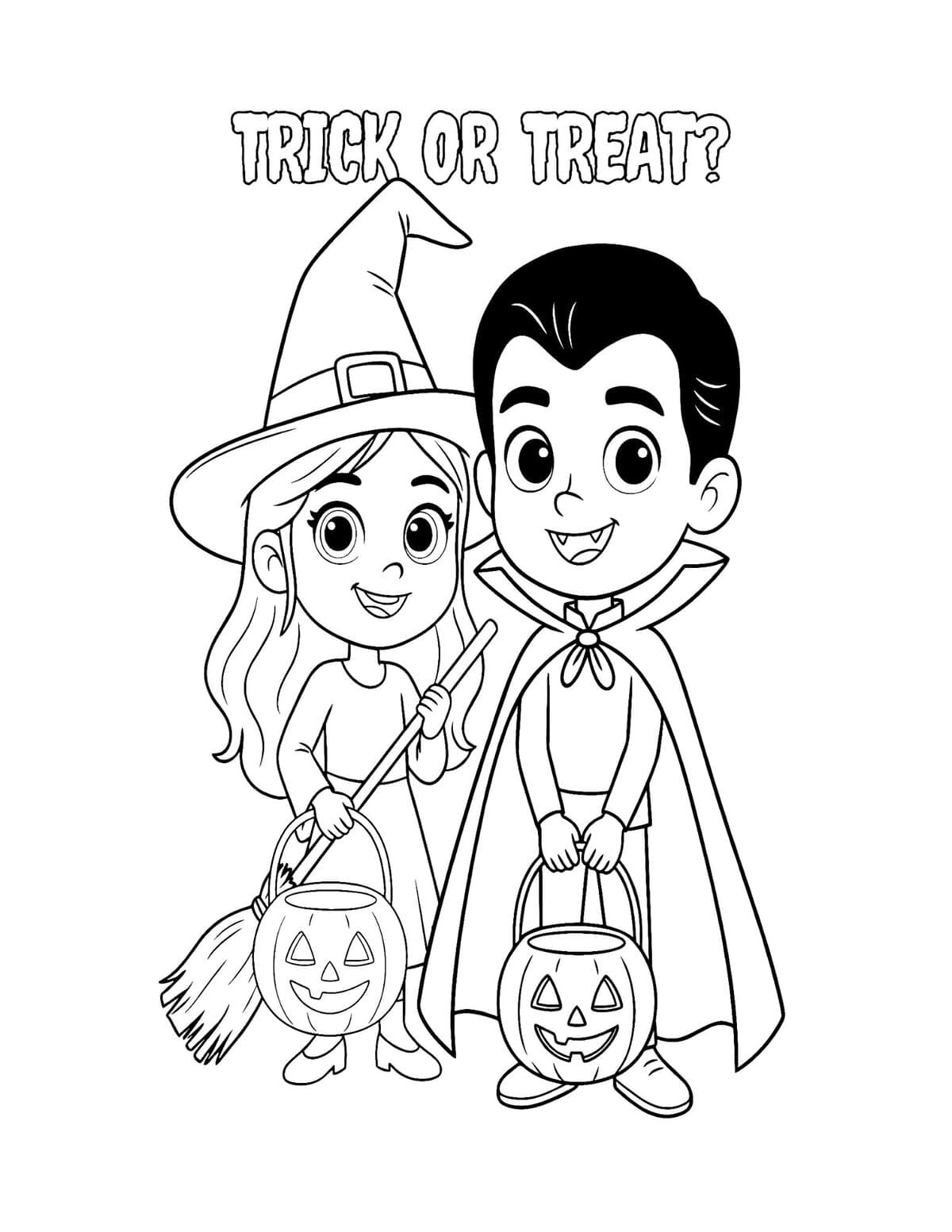 Witch and Vampire Trick-or-Treaters