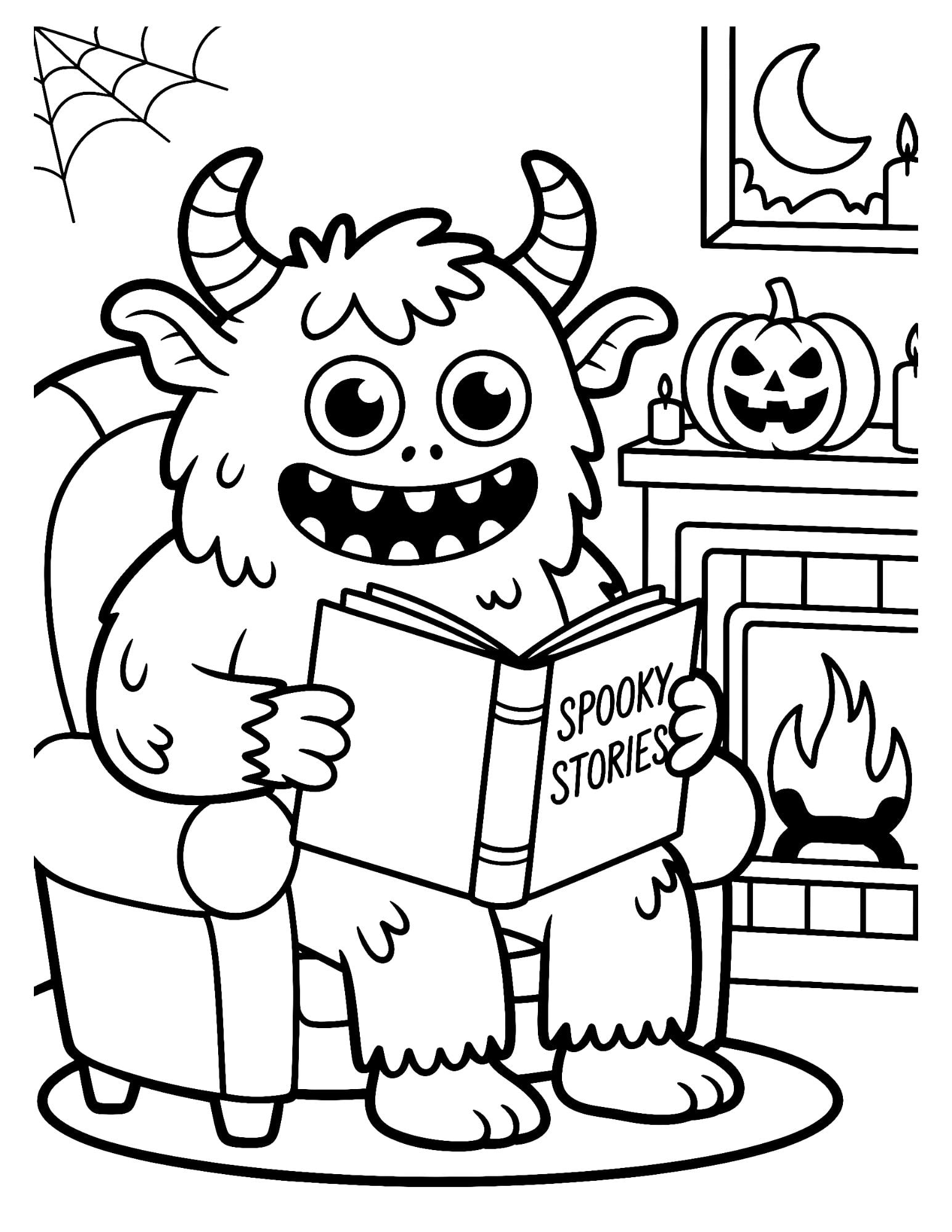 Monster Reading Spooky Stories