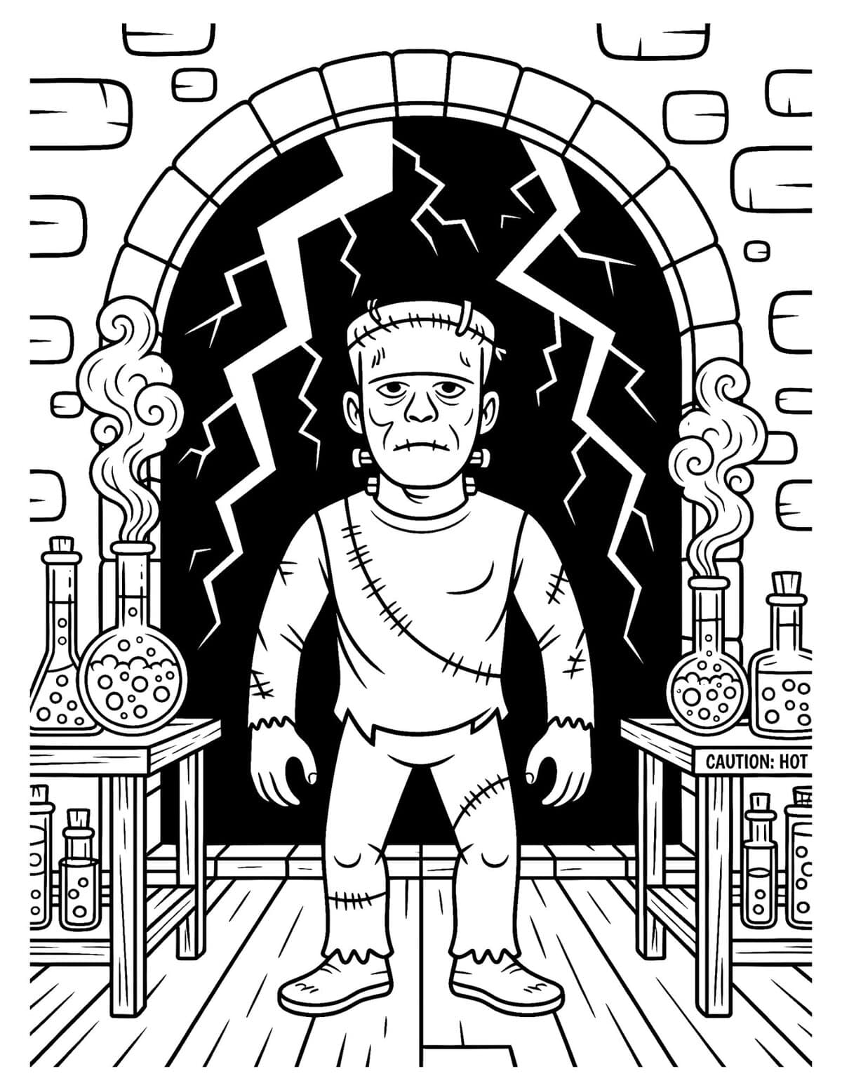 Frankenstein's Monster Laboratory coloring page