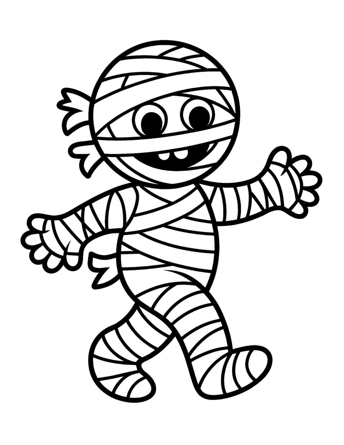 Cute Mummy monster coloring page