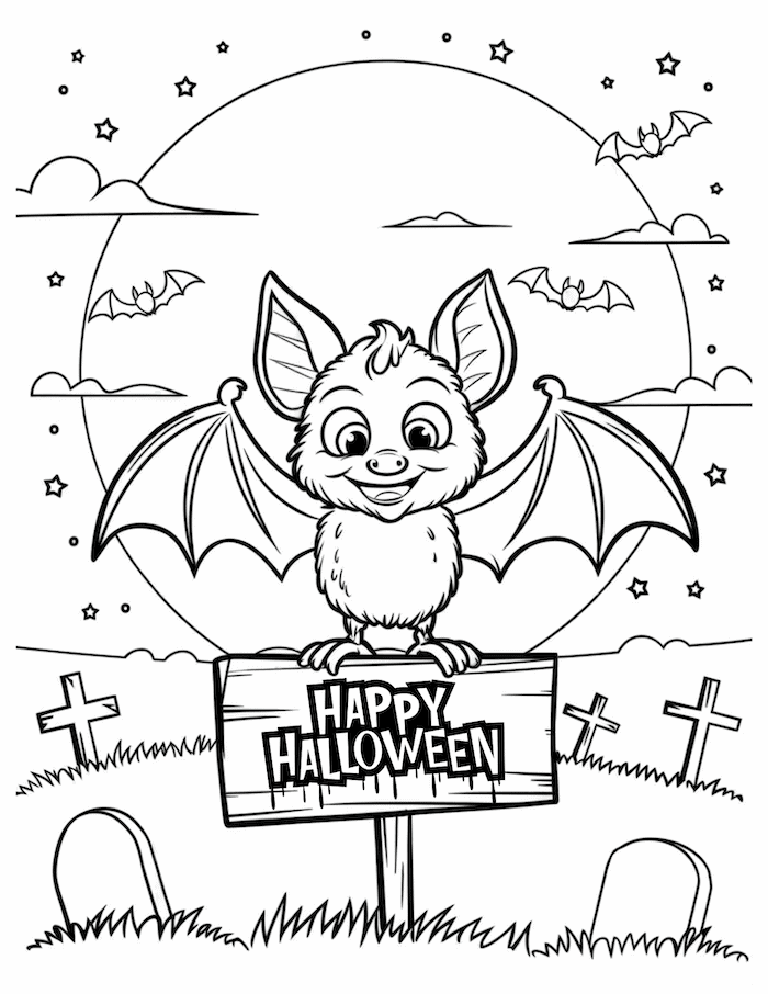 Halloween Graveyard Bat