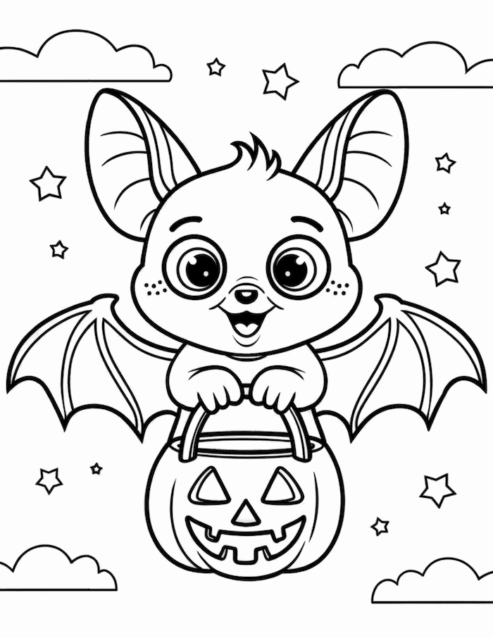 Bat on a Jack-O'-Lantern