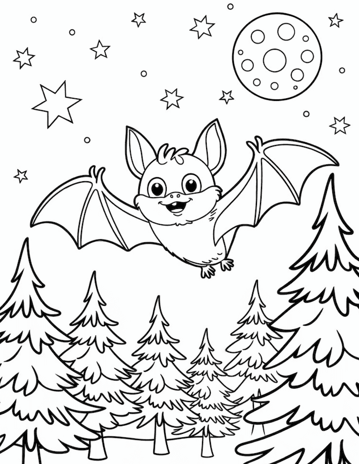 Bat Flying Over the Forest