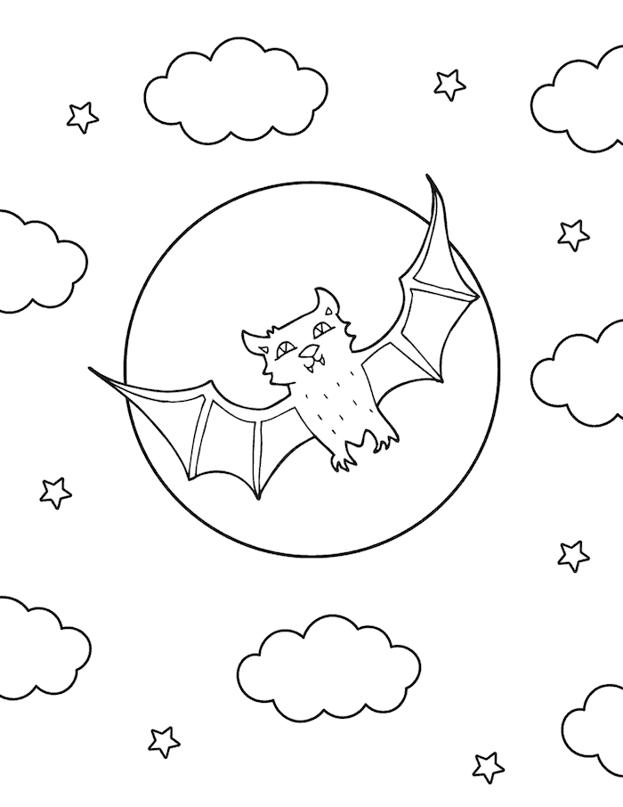 Bat Flying Across the Moon