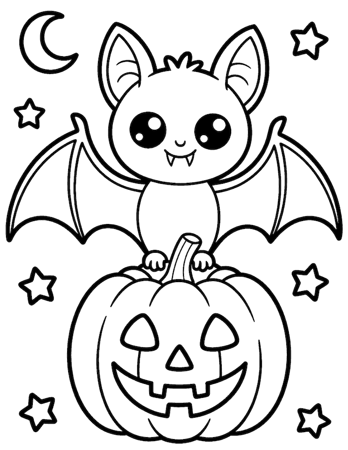 Bat With Pumpkin Candy Bucket