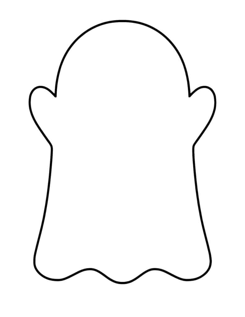 large blank ghost outline with raised arms and a wavy bottom
