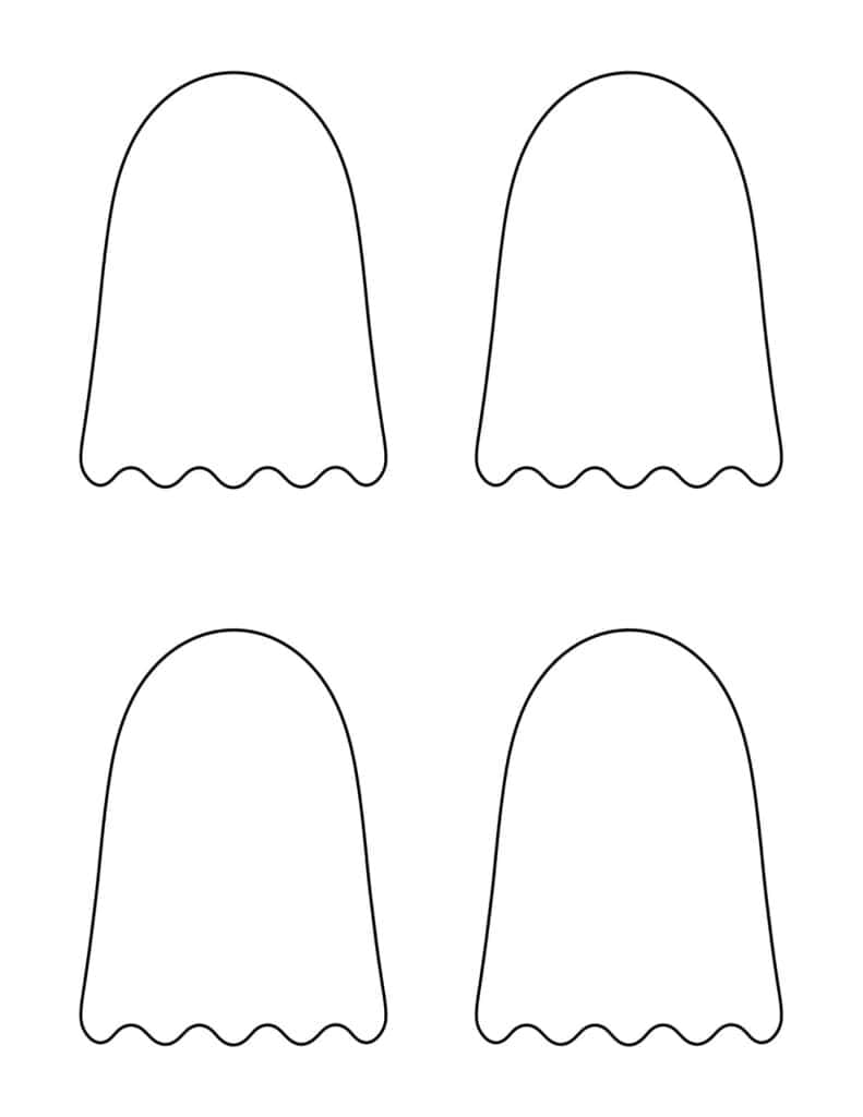 four simple blank sheet ghost shapes