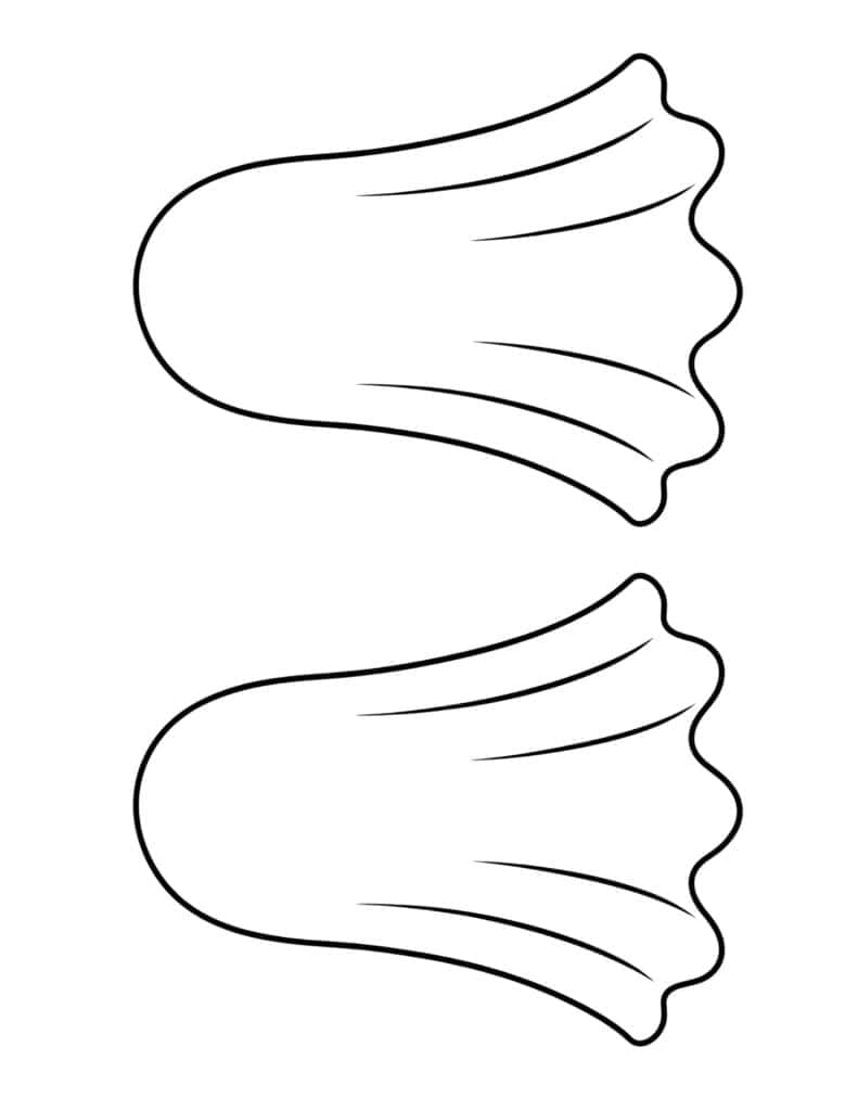 two flowing blank ghost shapes with draped sheet details