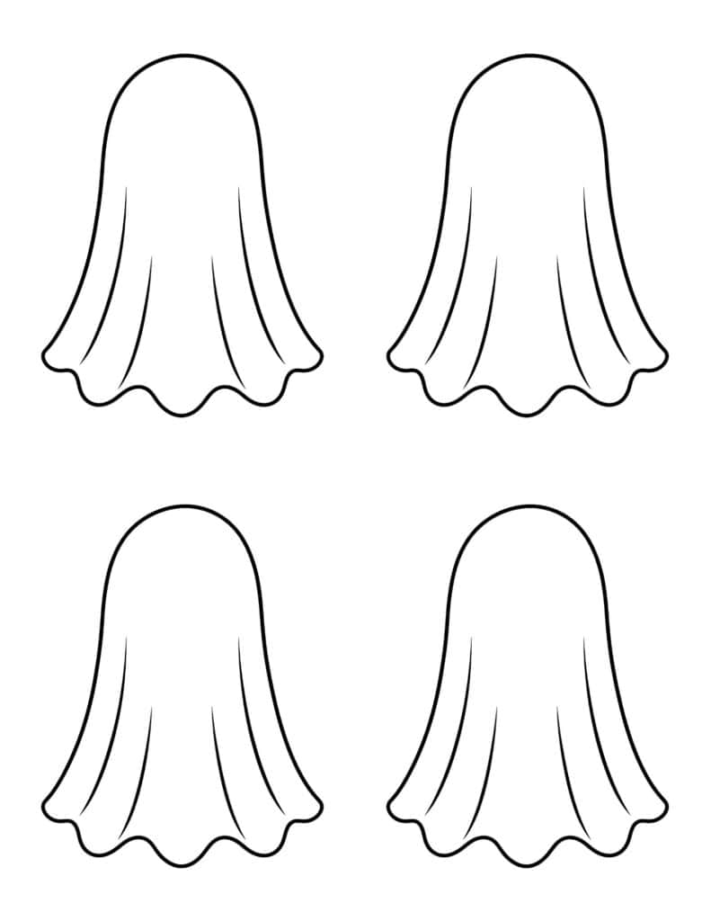 four small flowing sheet ghosts