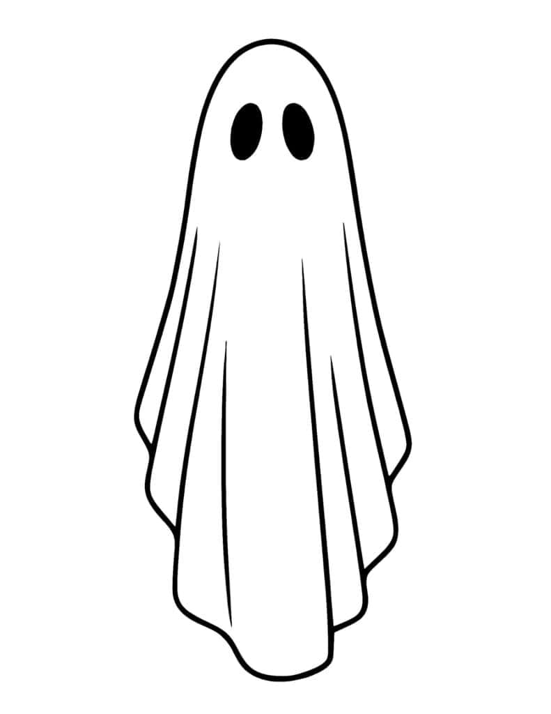 large classic sheet ghost with oval eyes and flowing folds