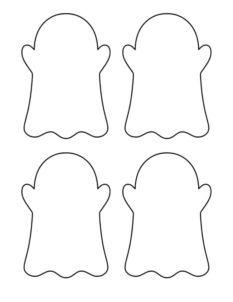 four blank ghost outlines