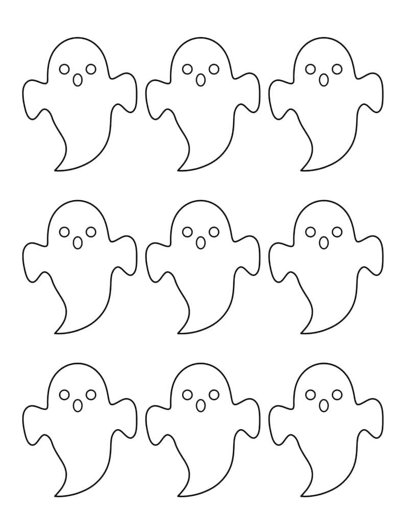 nine small floating ghosts template