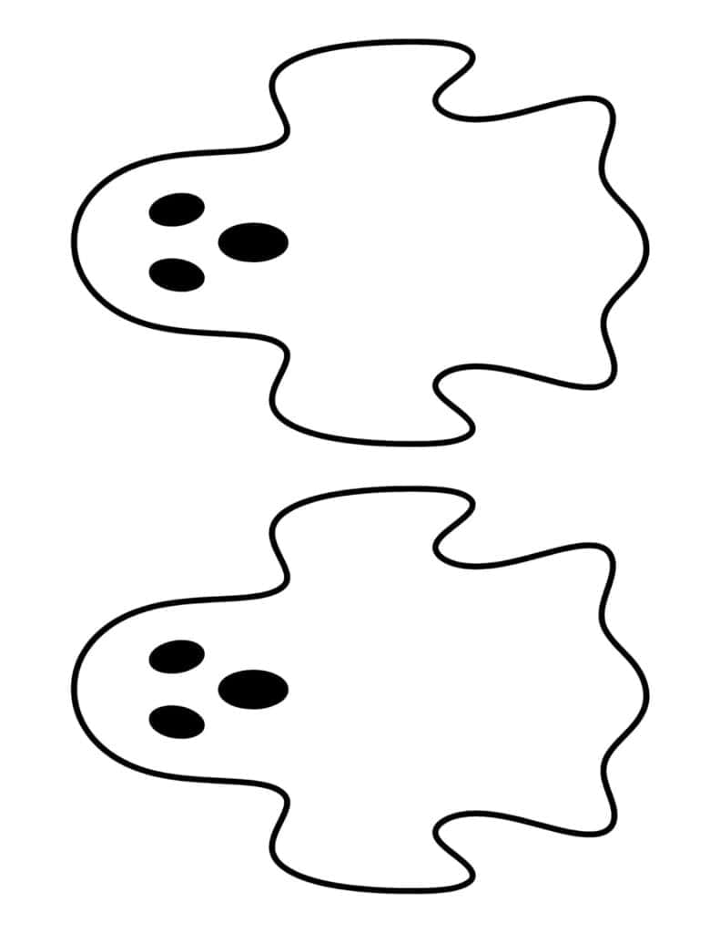 two surprised ghosts with raised arms and open mouths