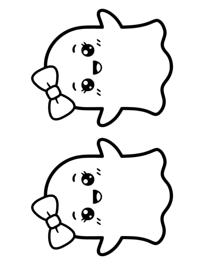two adorable bow ghosts