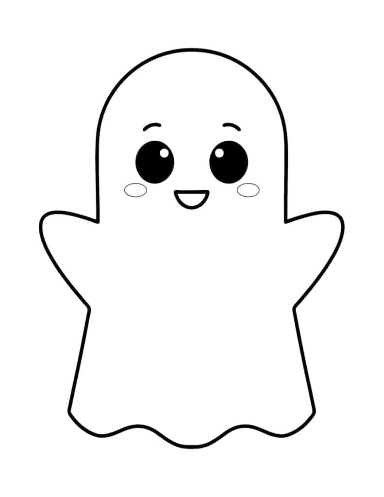 large friendly ghost with outstretched arms and a smiling face