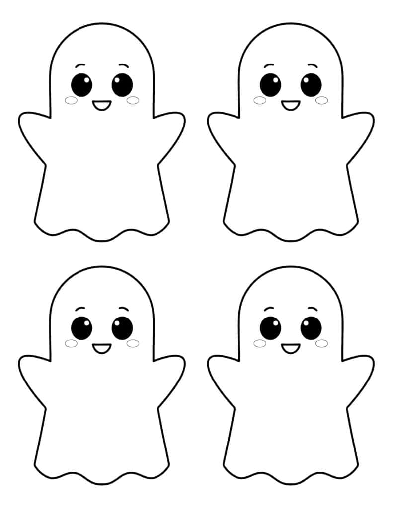 four small friendly ghosts