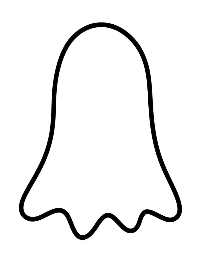 large simple ghost outline with a rounded head and scalloped bottom