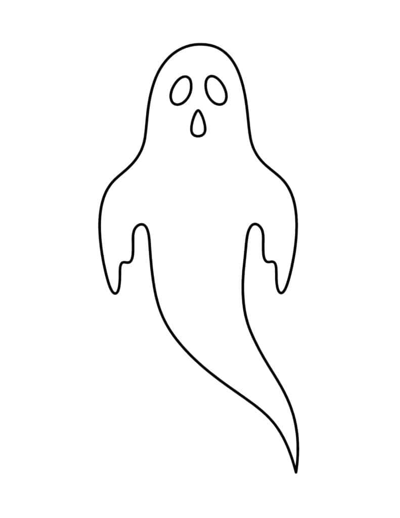 large spooky floating ghost with drooping arms
