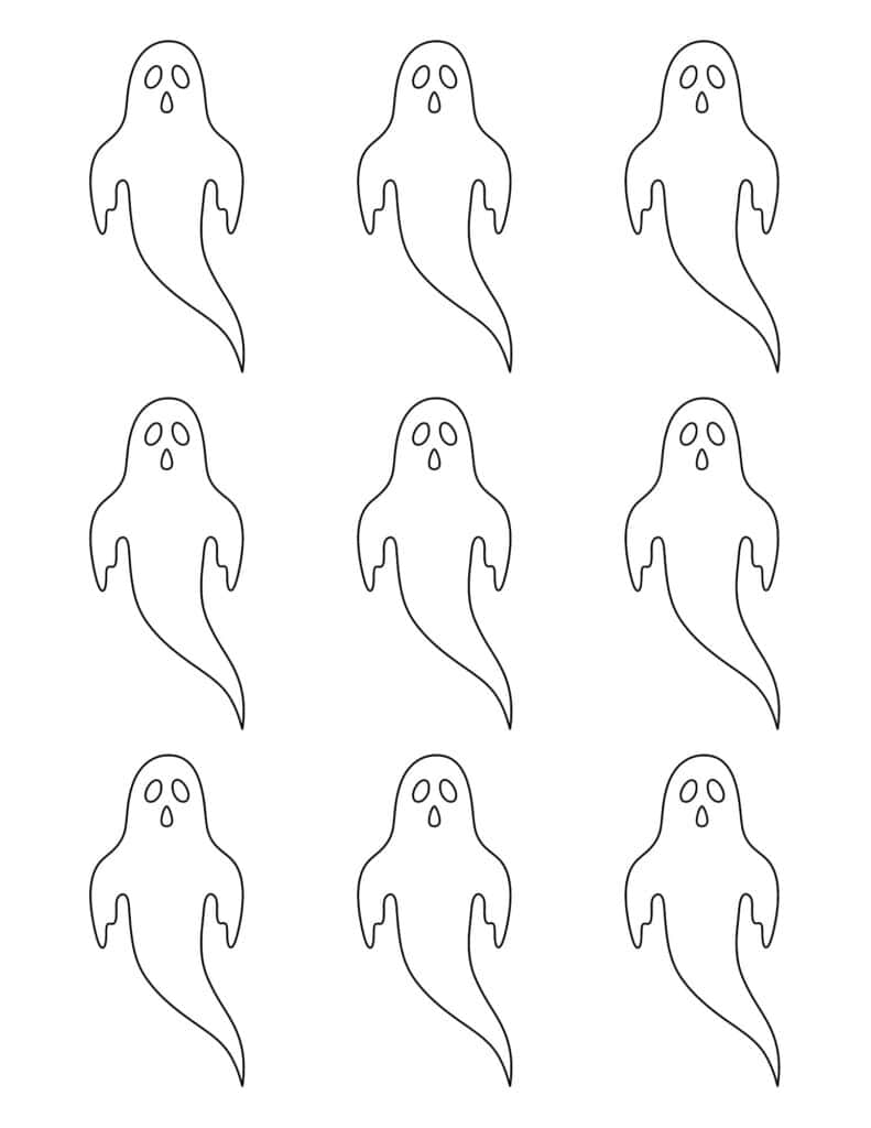 nine small spooky ghosts
