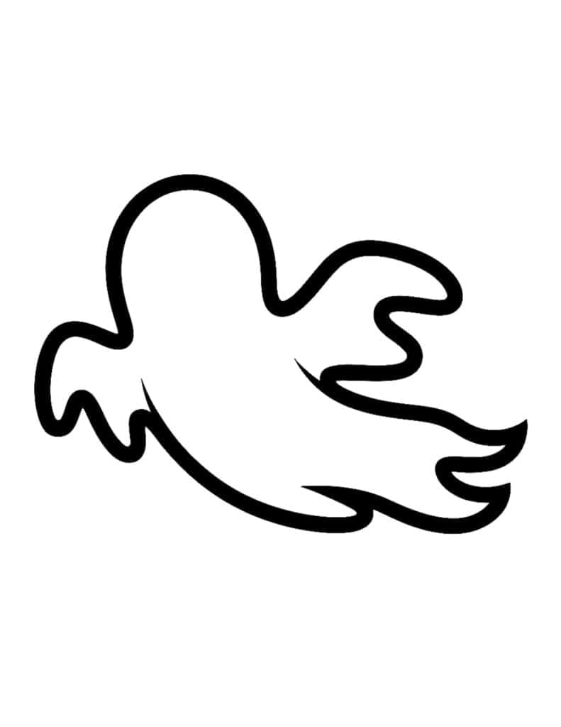 large blank flying ghost outline with a flowing pointed body