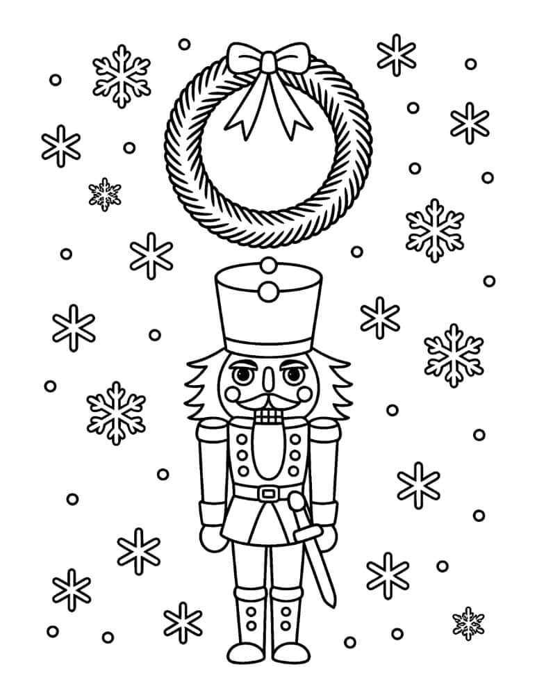 Nutcracker with a Christmas Wreath