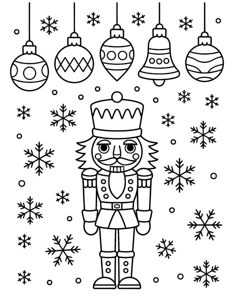 Nutcracker with Christmas Ornaments