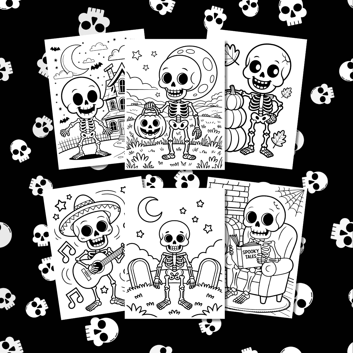 skeleton coloring pages