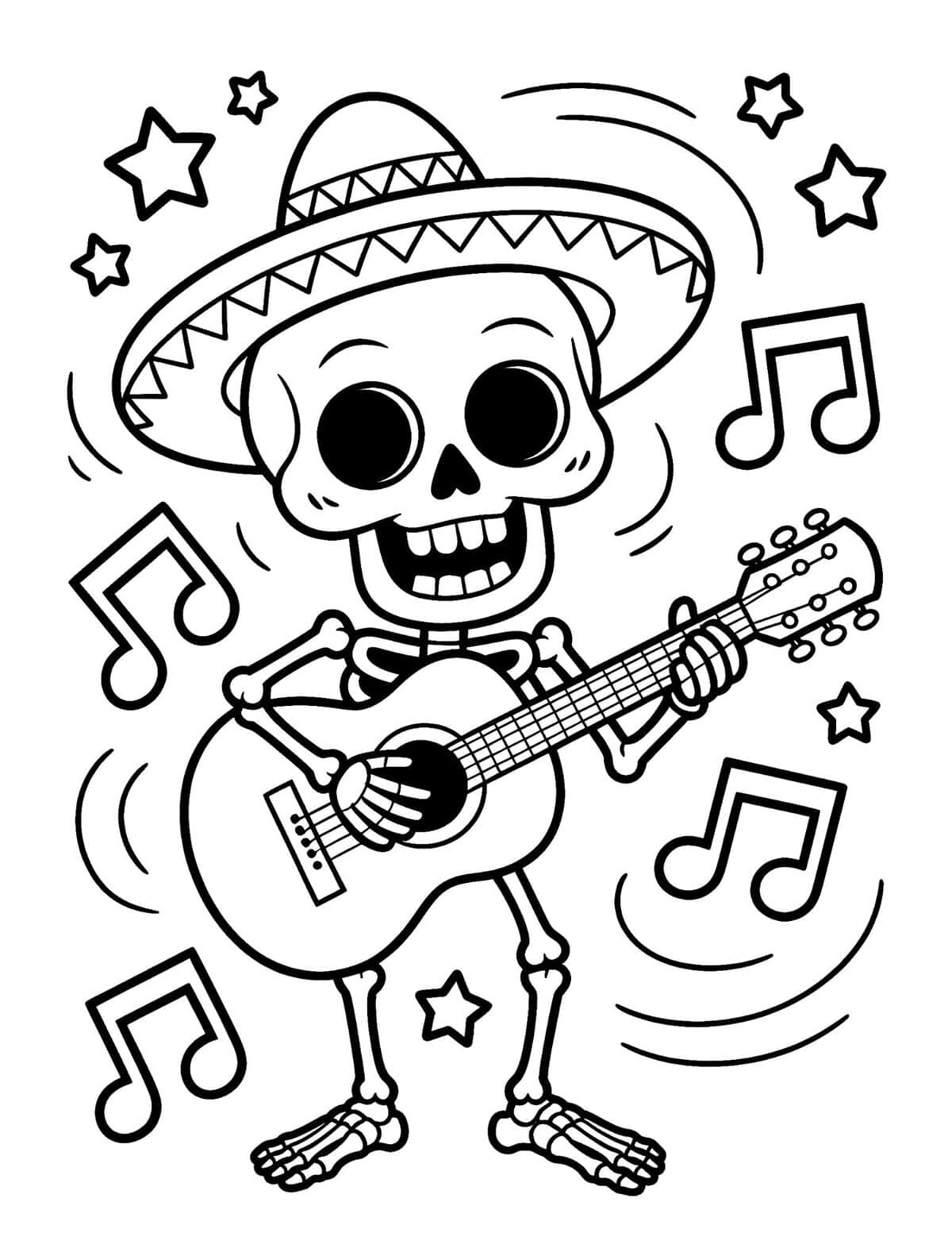 Skeleton Playing Guitar