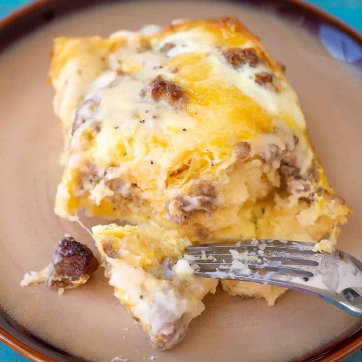 Image for Biscuits and Gravy Casserole with Sausage and Eggs