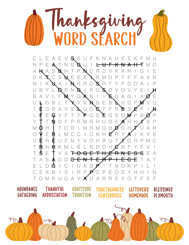 answer key with all twelve hidden words crossed out